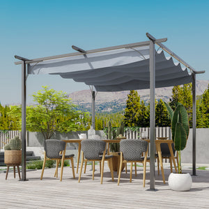 Retractable pergola 10 x 10, grey