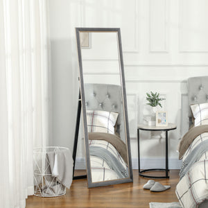 Full length framed standing mirror, grey
