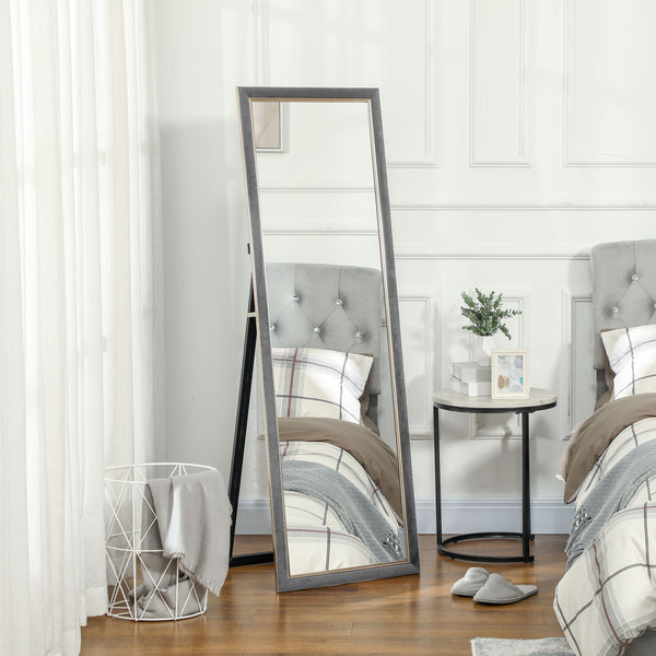 Full length framed standing mirror, grey
