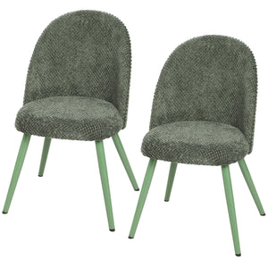 Velvet dining chairs – Set of 2, green