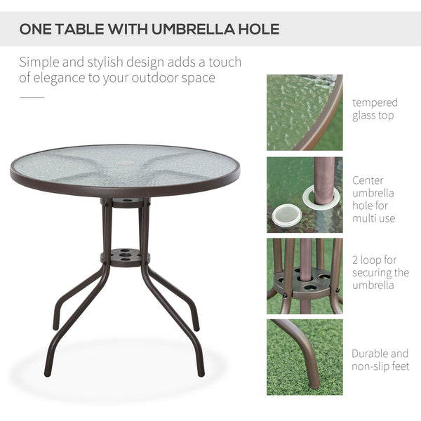 6-piece outdoor dining set for 4 people with parasol