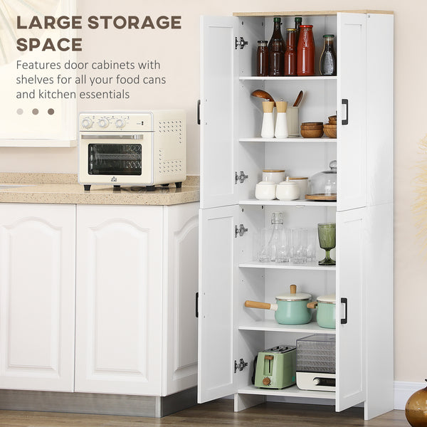 4-door kitchen cabinet with adjustable shelves, white