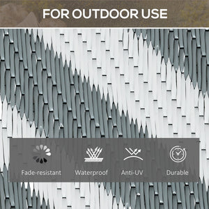 Reversible outdoor rug, grey and white
