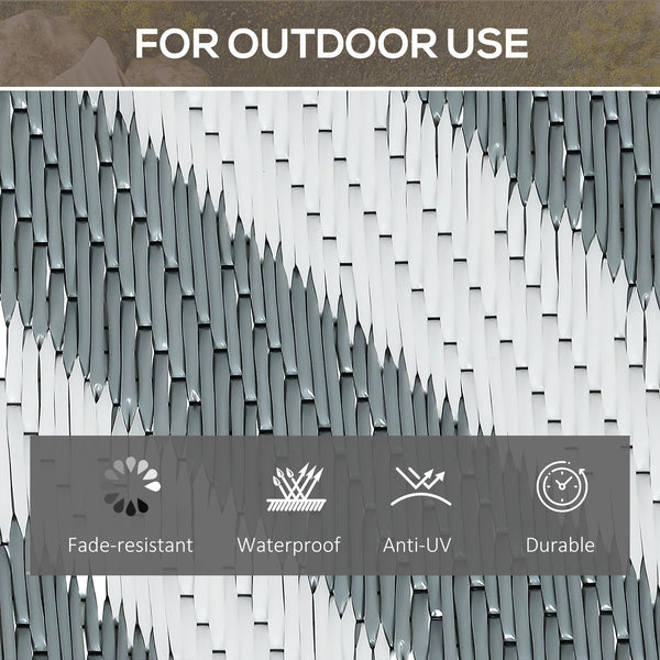 Reversible outdoor rug, grey and white