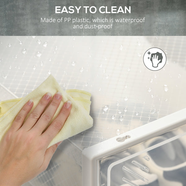 Set of 18 clear plastic shoe storage boxes with front opening