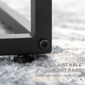 Industrial Two-Tier Coffee Table with Storage Shelf, Rustic Brown