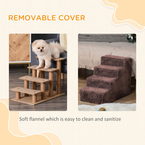 4-Step Dog Ramp with Removable Cover, Brown