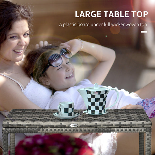 Wicker garden side table