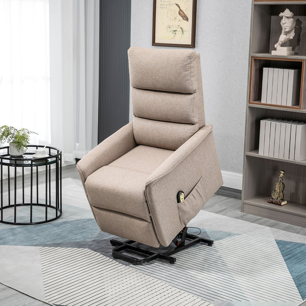 Recliner chair for the elderly, beige