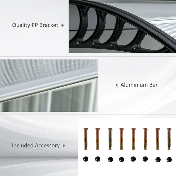 9.9 ft x 3.1 ft Clear Polycarbonate Door Canopy