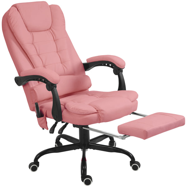 7-point vibrating massage chair with footrest, pink