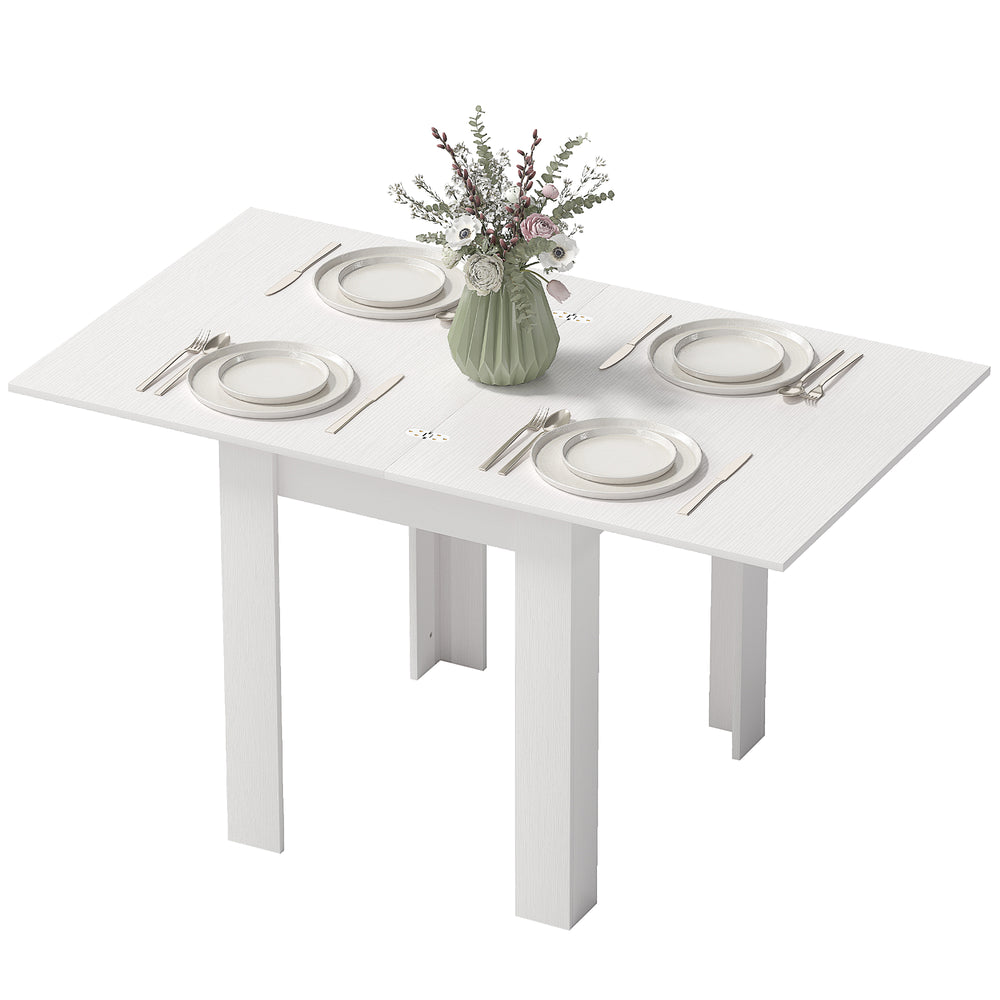 Extendable dining table for 4 to 6 people, white