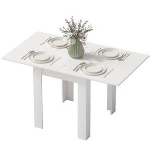 Extendable dining table for 4 to 6 people, white