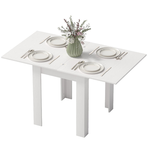 Extendable dining table for 4 to 6 people, white