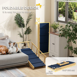 Adjustable and foldable stairs with anti-slip mat