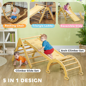 5-in-1 Montessori Climbing Kit with Ladder, Ramp and Arch