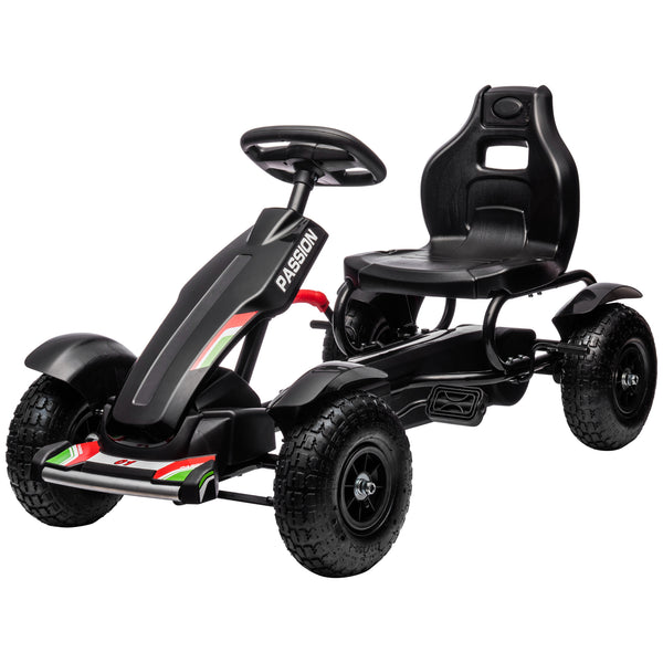 Children's pedal go-kart, black