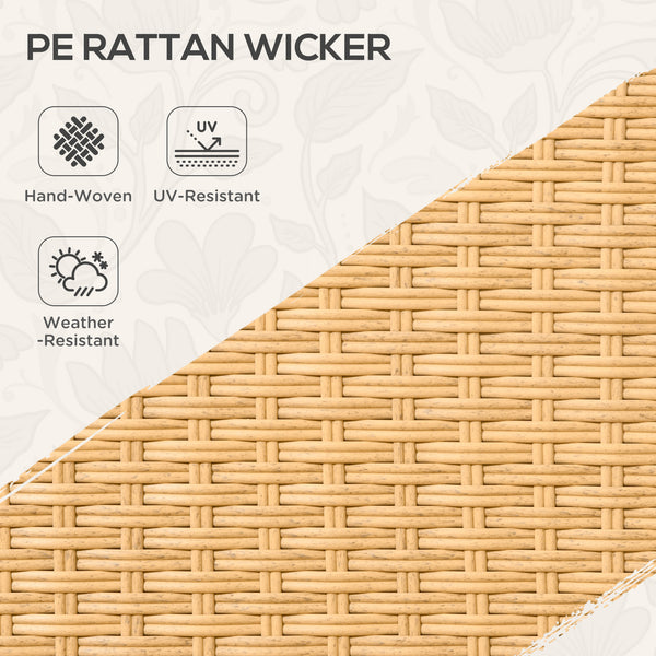 6 Piece Wicker Garden Furniture Set with Sofa, Armchair, Stool, Table, Cushions,