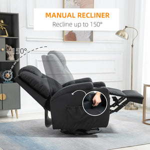 Massage Chair Recliner Rocker Swivel with 8 Vibration Points, Black