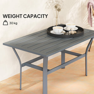 Metal coffee table for garden and balcony, dark gray