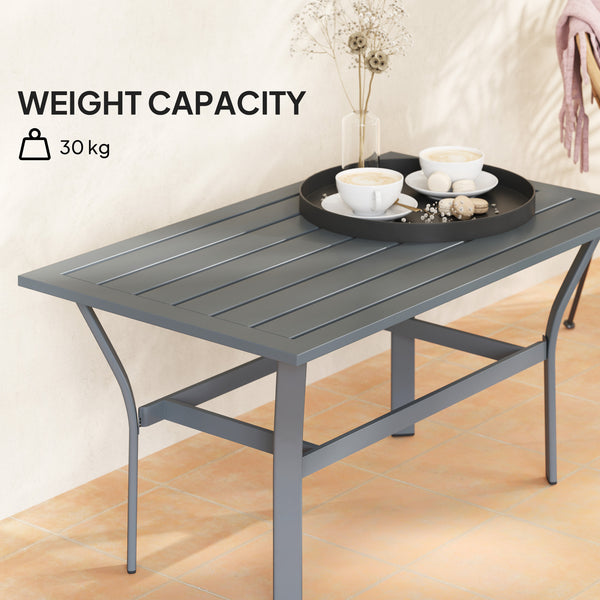 Metal coffee table for garden and balcony, dark gray
