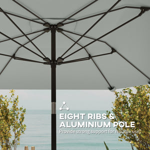 7.6-foot parasol with crank and tilt knob, light gray 