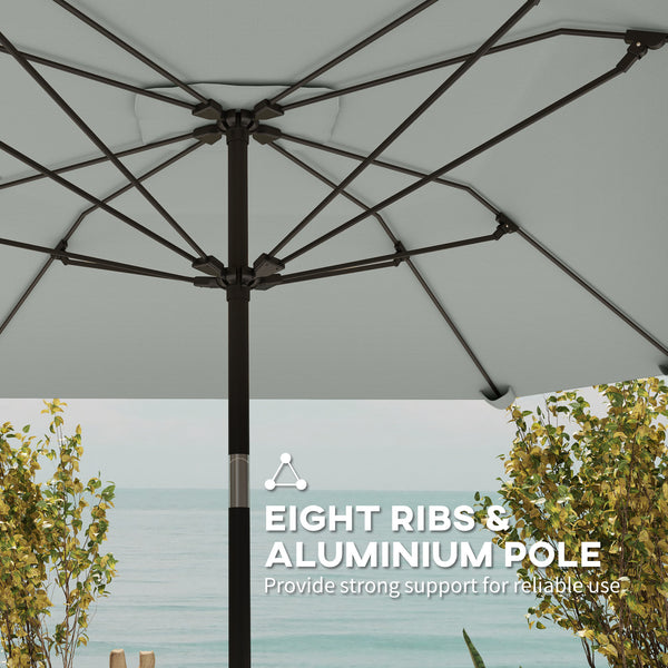 7.6-foot parasol with crank and tilt knob, light gray 