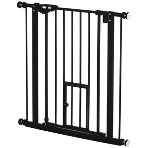 Extra Wide Pressure Fit Retractable Gate with Pet Door