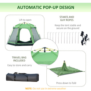 Instant automatic camping tent, green 