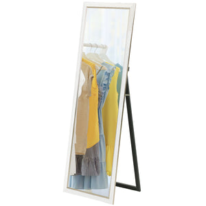Standing or wall-mounted mirror with frame, white