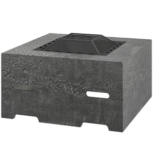 Wood-burning fireplace with poker, anthracite grey 
