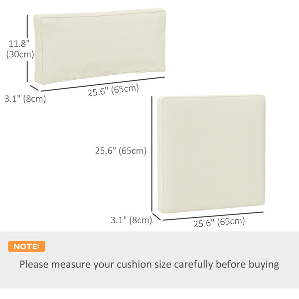 14-Piece Replacement Cushions for Rattan Furniture, 7 Seater &amp; 7 Backrest, Cream Color