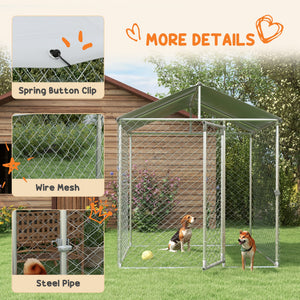 Heavy-duty galvanized steel kennel with UV-resistant roof
