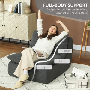 Ultra High Density Foam Armless Floor Sofa, Grey