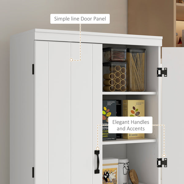 4-door storage unit with adjustable shelves, white