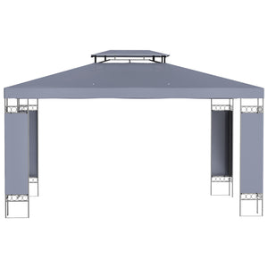 10 x 13 double-roof gazebo with mosquito net, grey
