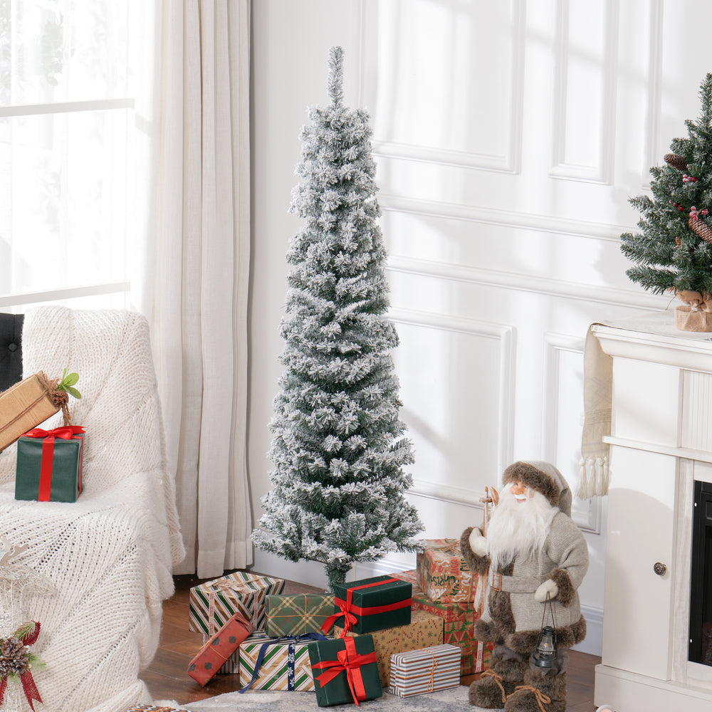 5ft Green Frosted Pencil Christmas Tree