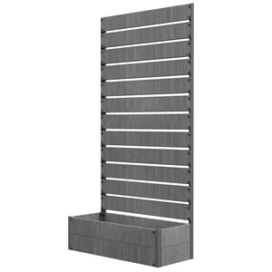 Raised planter with trellis for climbing plants, dark grey