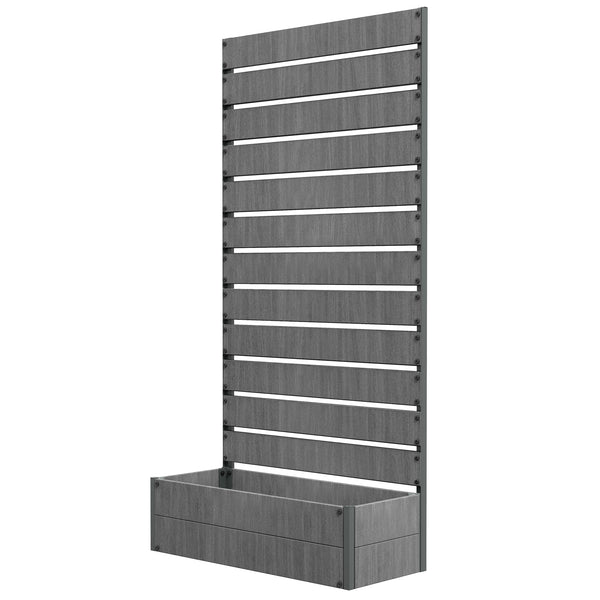 Raised planter with trellis for climbing plants, dark grey