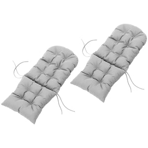 Set of 2 Adirondack Chair Cushions with Ties, Light Gray