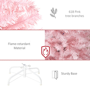 6ft Pink Pop-Up Artificial Christmas Tree