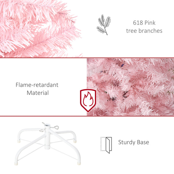 6ft Pink Pop-Up Artificial Christmas Tree