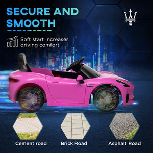 Maserati Gran Turismo 12V Licensed with Remote Control, Pink