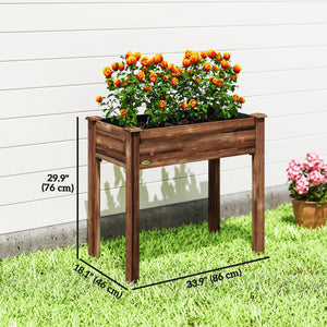 Raised wooden planter with legs