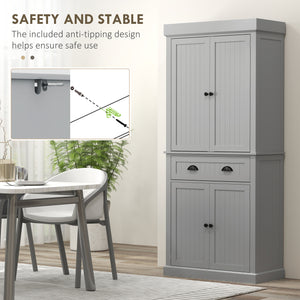 Storage unit with LED lighting and spice shelves, gray