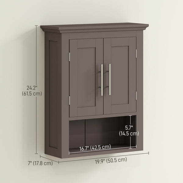 Bathroom wall cabinet with shelf, brown