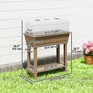 Raised garden bed with automatic watering, transparent lid and ventilation