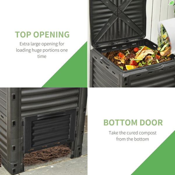 80 gallon (303 litre) garden composter, black.