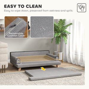 Raised Dog Bed for Medium and Large Dogs, Light Grey