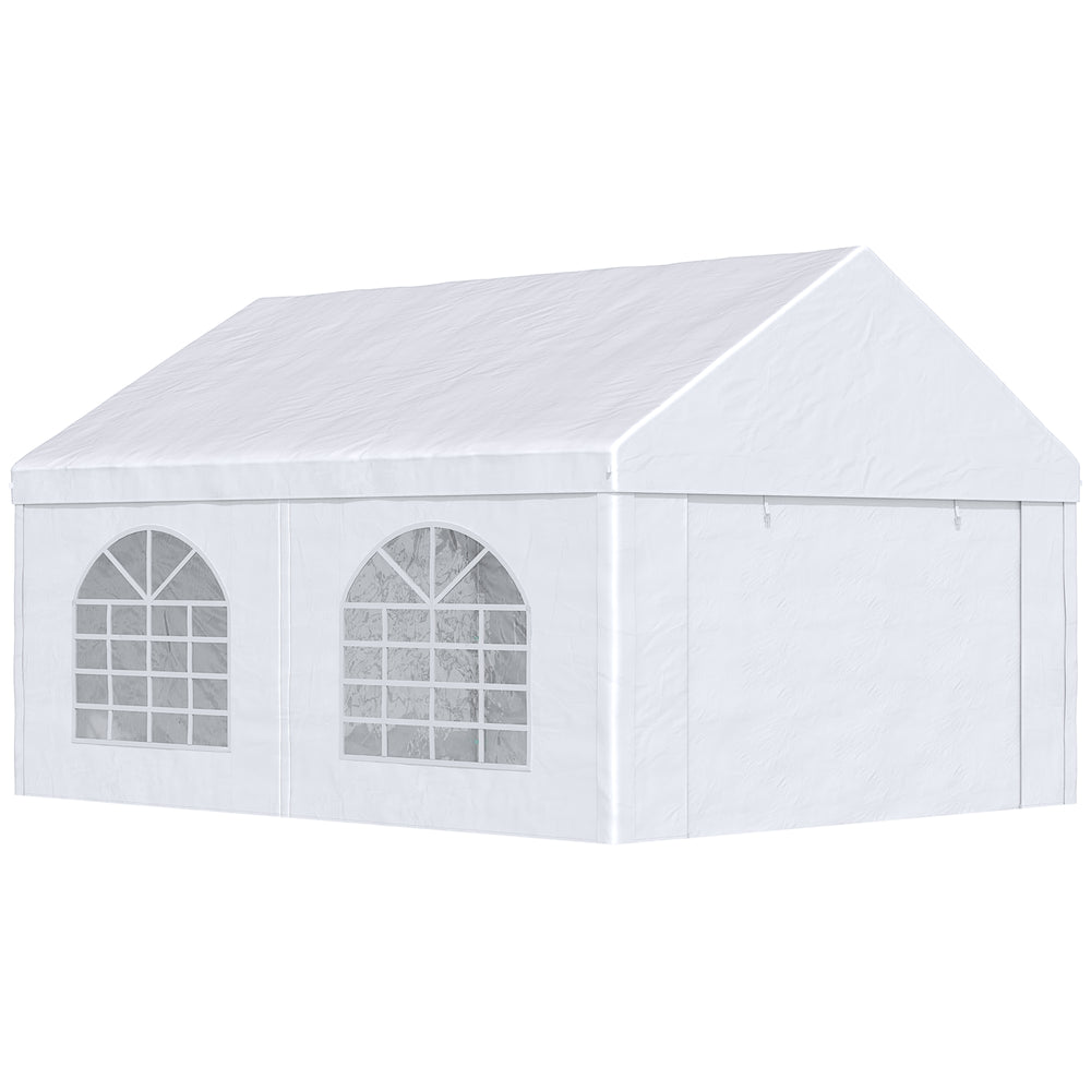 16.5' x 13' Outdoor Tents for Parties, Event Tent with Sides, 4 Windows and 2 Doors, White